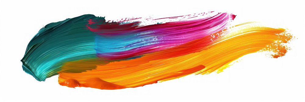 Colorful dry brush stroke backgrounds paint white background.