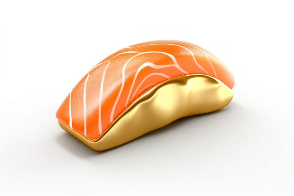 Food salmon sushi white background.