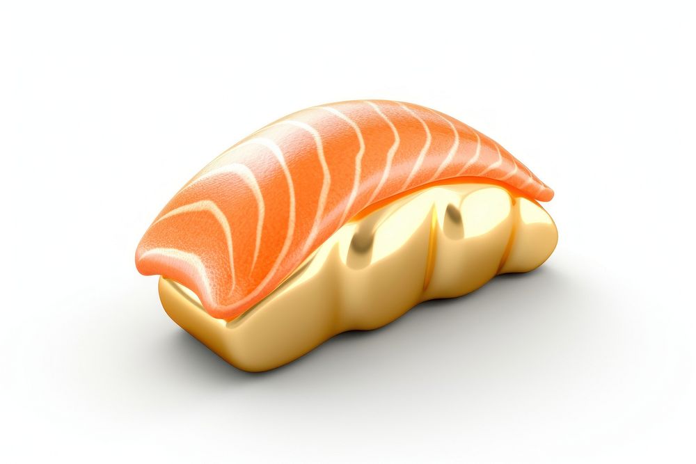 Sushi food salmon white background.