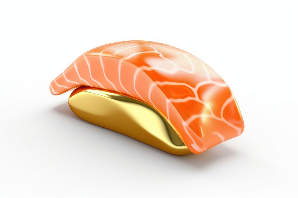 Food salmon sushi white background.