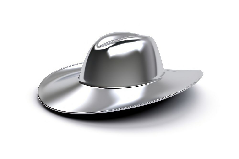 Sombrero silver hat white background.