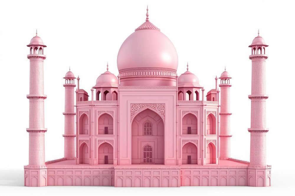 Pink Taj mahal architecture building dome.