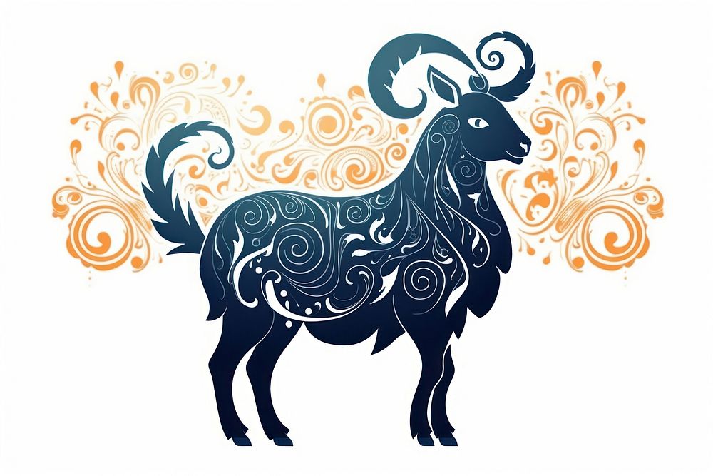 Goat livestock pattern drawing.