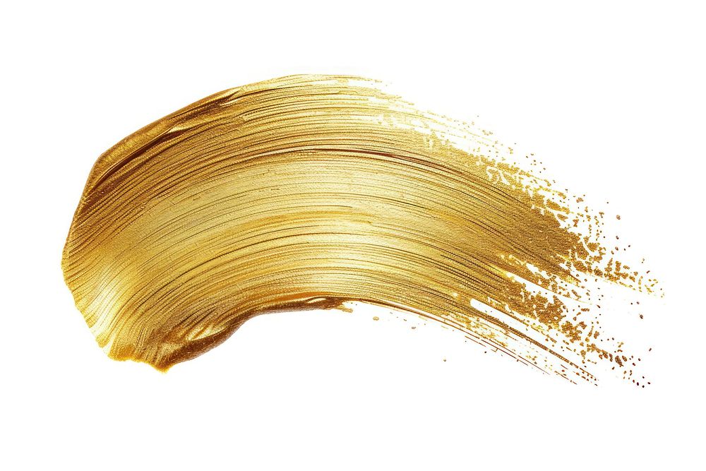 Gold dry brush stroke white background appliance abstract.