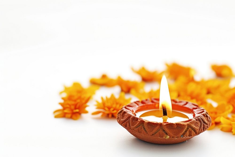 Traditional Indian festival candle diwali celebration.