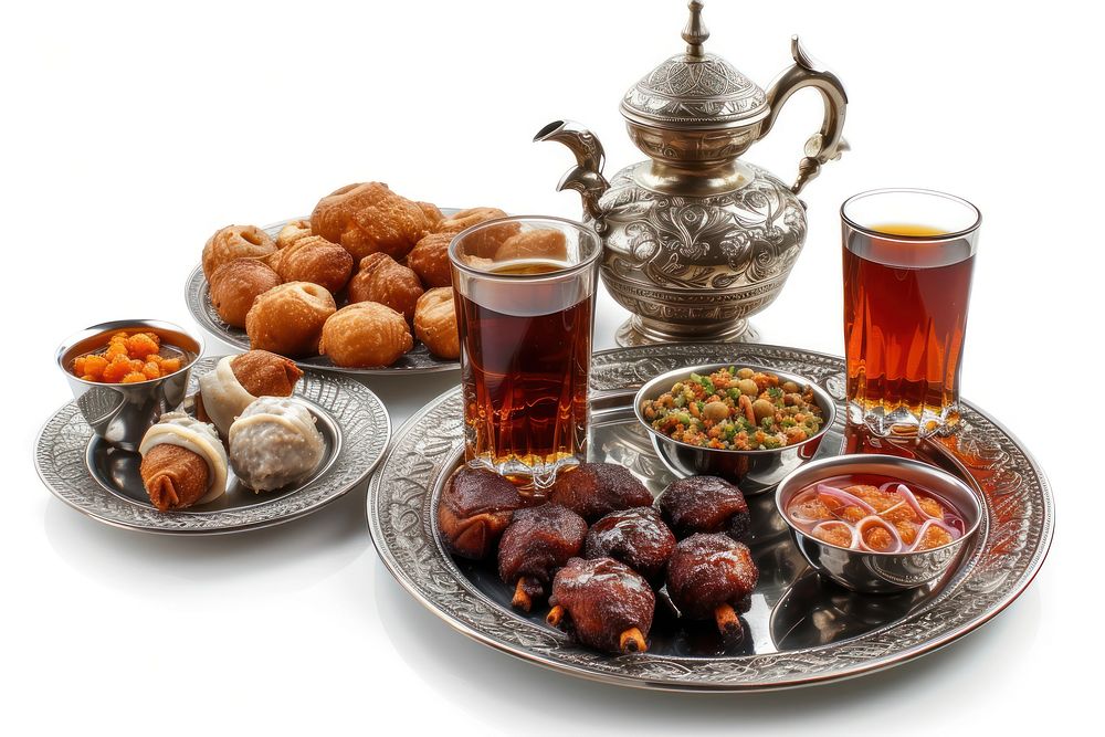 Iftar drink plate food.