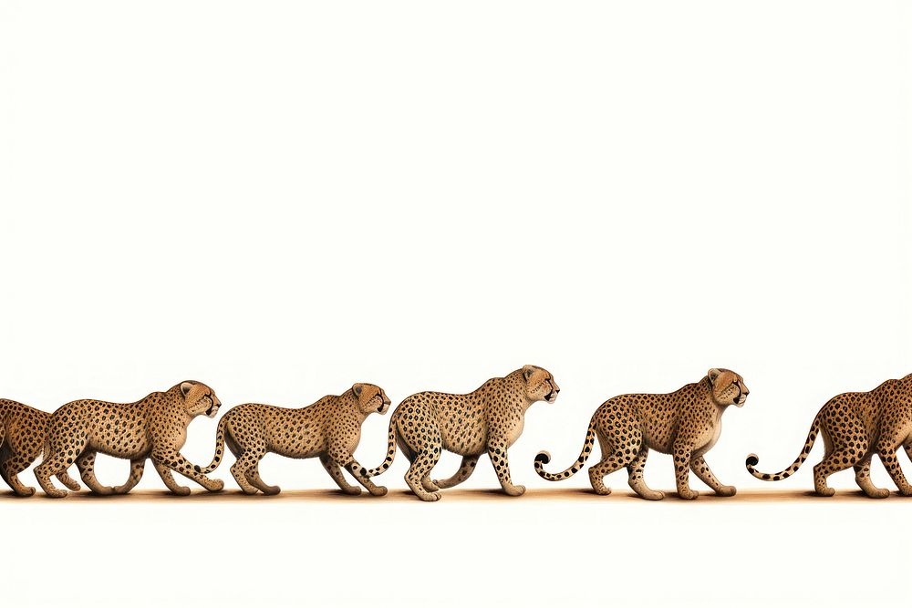 Cheetah line horizontal border cheetah wildlife leopard.