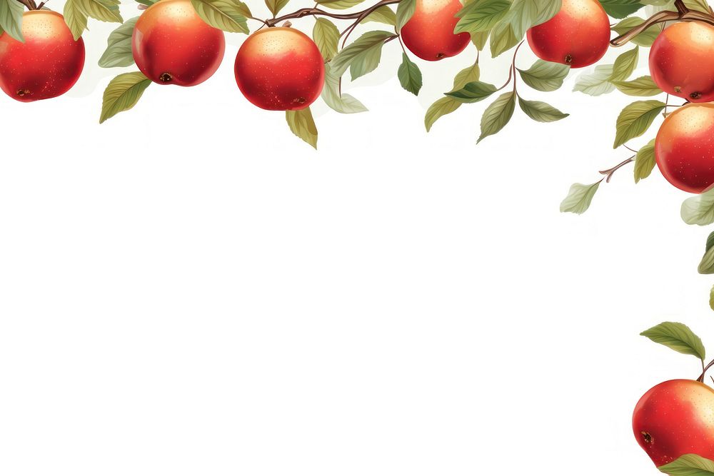 Apple line horizontal border backgrounds fruit plant.