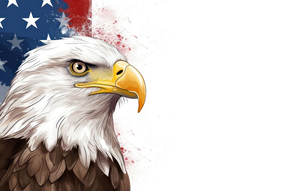 Eagle line horizontal border eagle bird patriotism.