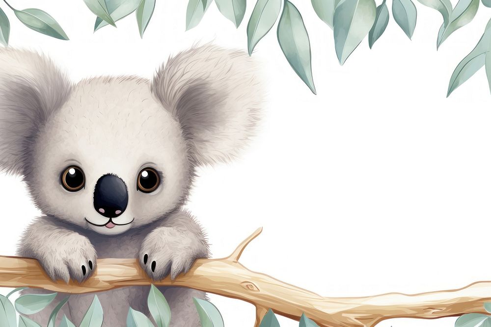 Koala line horizontal border wildlife | Premium Photo Illustration ...