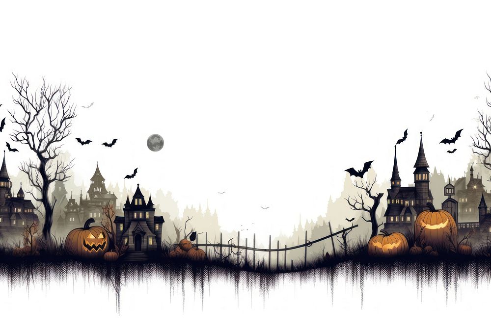 Halloween line horizontal border outdoors architecture tranquility.