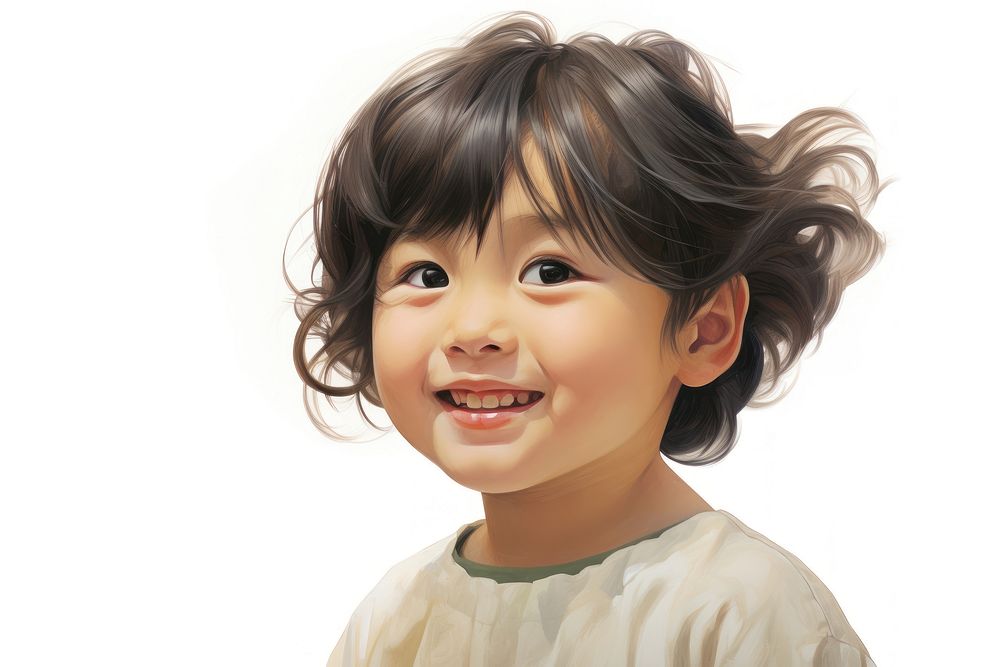 Japanese child portrait smile baby.