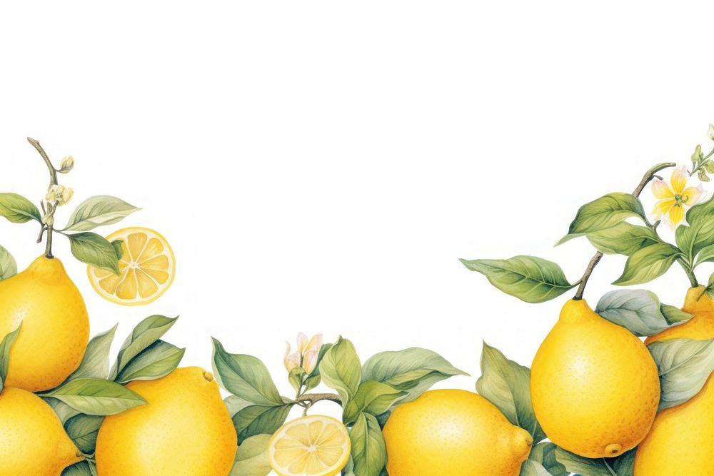 Lemon line horizontal border grapefruit plant food.