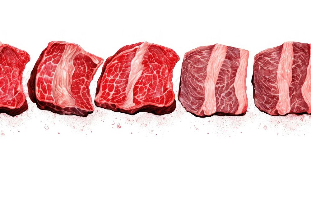 Steak line horizontal border meat beef food.