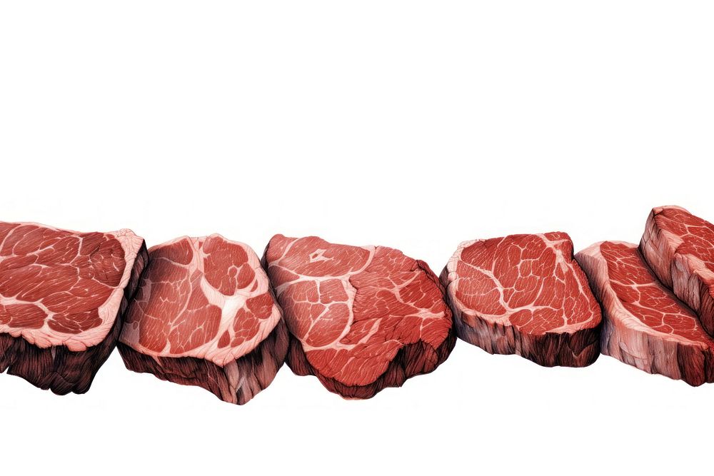 Steak line horizontal border meat beef food.