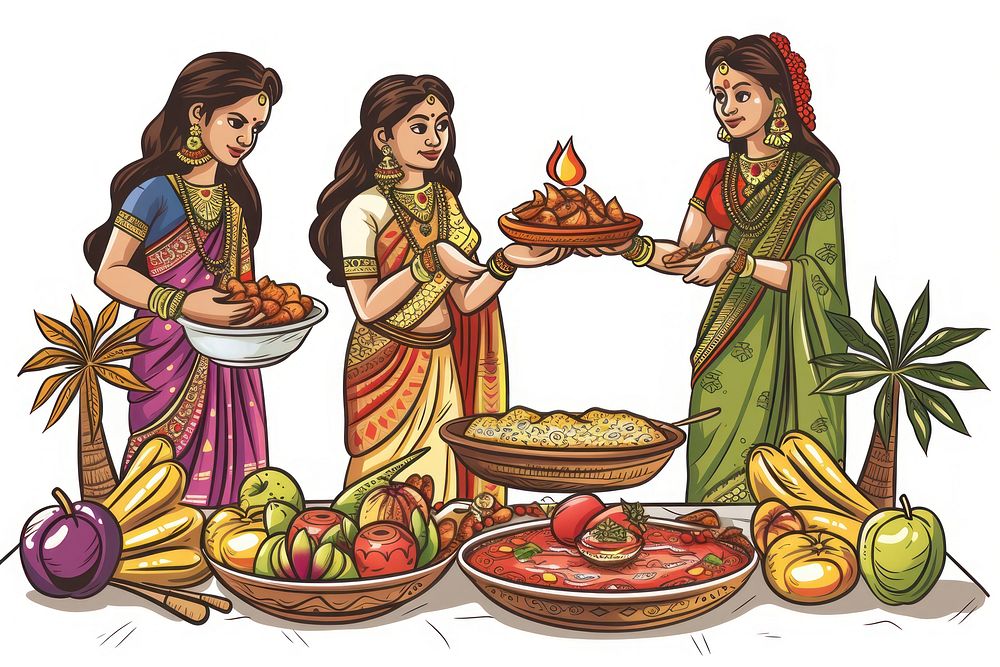 Indian festival adult food togetherness.