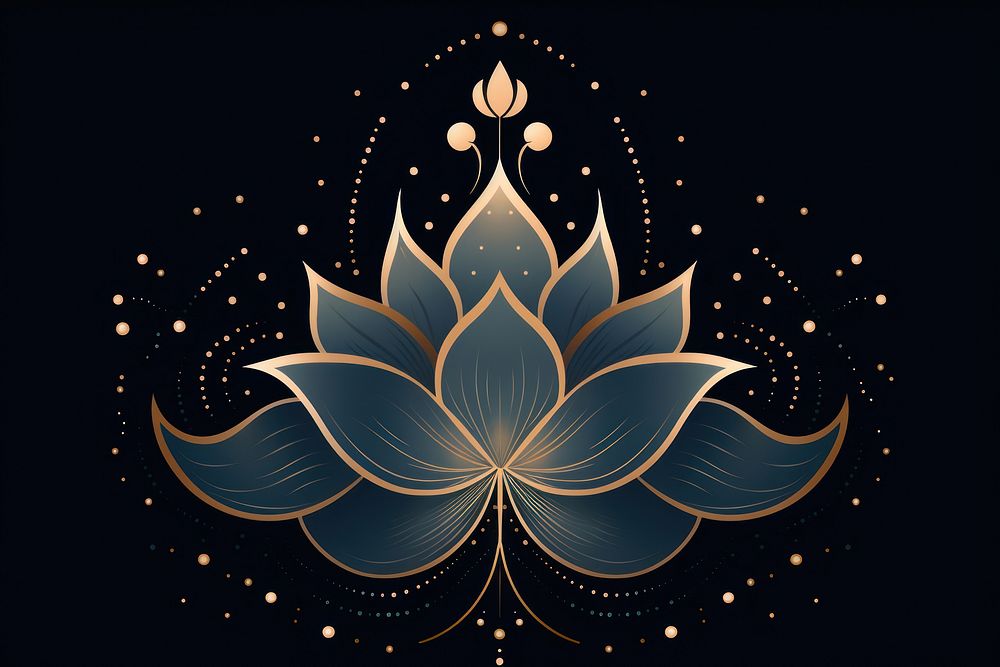 Lotus pattern art illuminated.