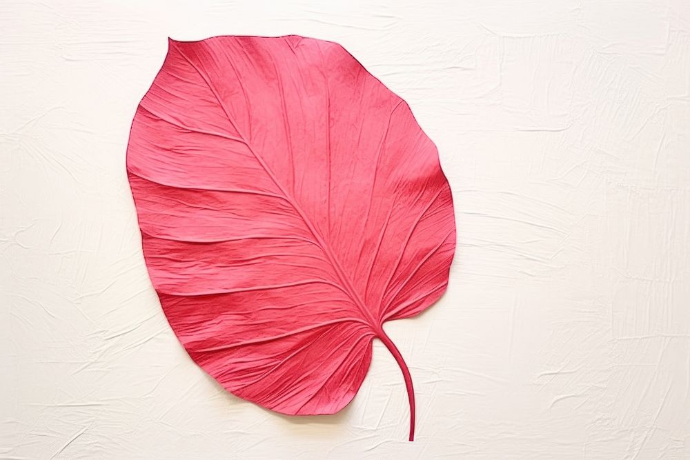 Abstract tropical leaf ripped paper petal plant art.