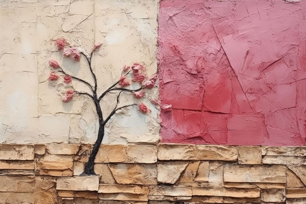 Abstract tree ripped paper art architecture blossom.