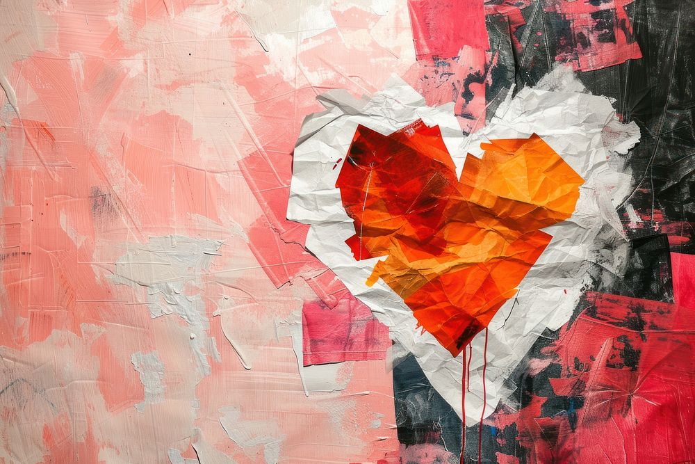 Abstract valentine ripped paper art leaf backgrounds.