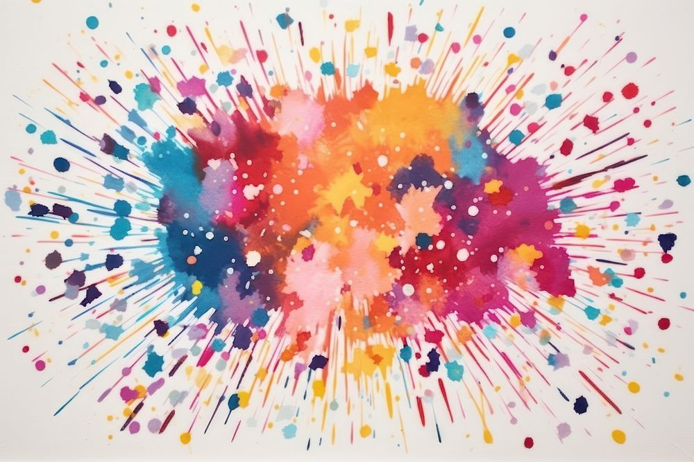 Abstract festival firework ripped paper art painting backgrounds.