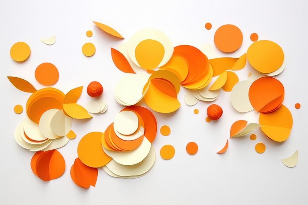 Abstract fruits ripped paper art pill microbiology.