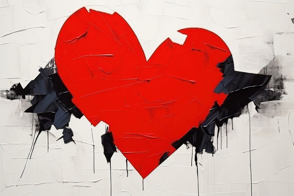 Abstract heart ripped paper backgrounds creativity painting.