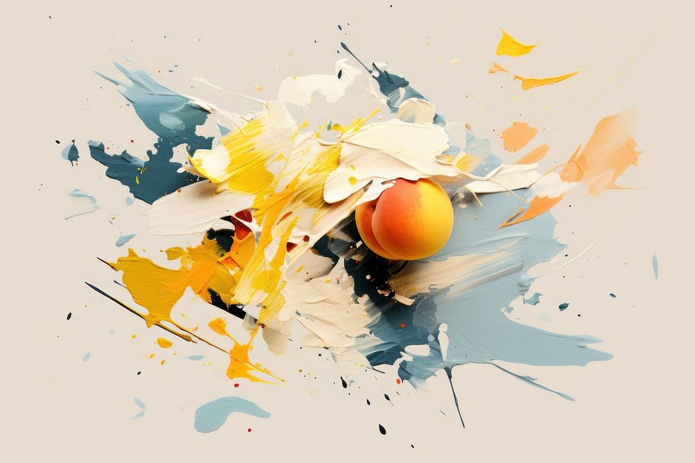Abstract iridescent fruit ripped paper parallel glitch effect painting art backgrounds.