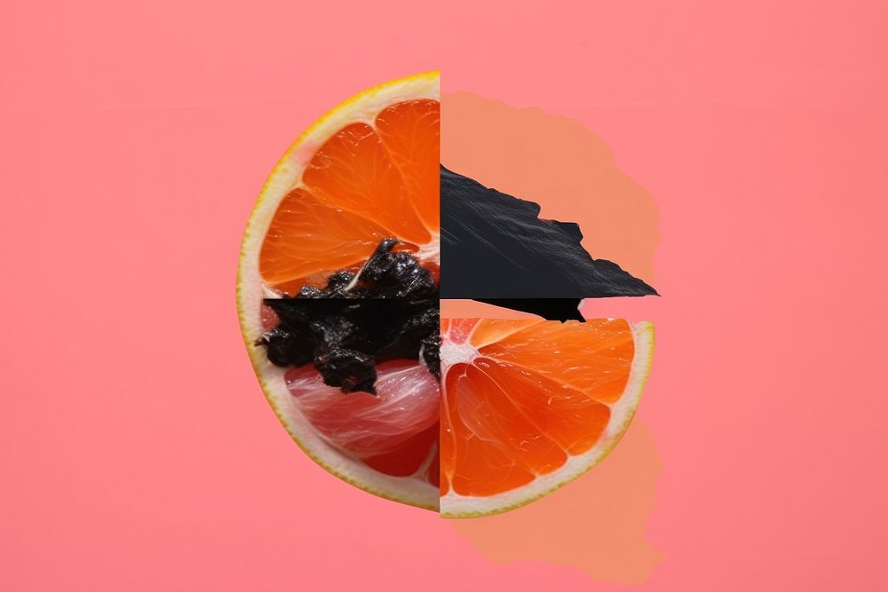 Abstract luminous passionfruit ripped paper parallel grapefruit plant food.