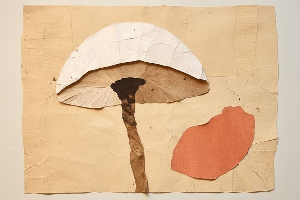 Abstract mushroom ripped paper art creativity umbrella.
