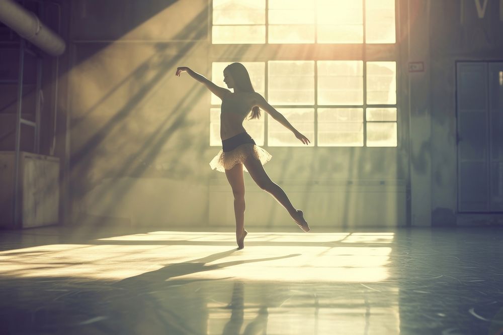 Young woman dancing ballet dance choreography.