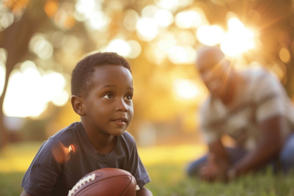 African american boy football portrait sports.