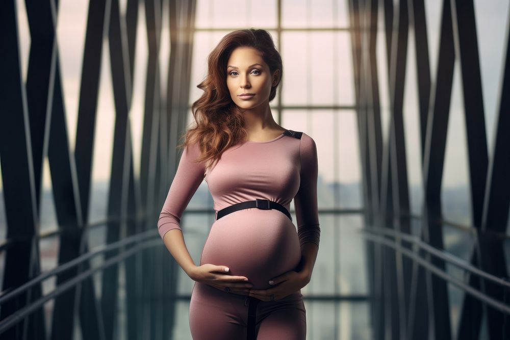 Young woman pregnant portrait adult photo.