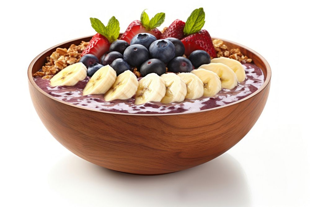 Acai bowl blueberry fruit food.