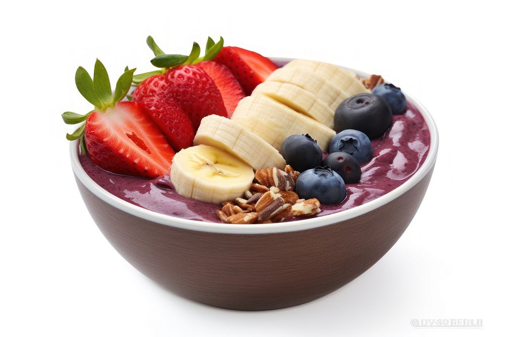 Acai bowl strawberry blueberry banana.