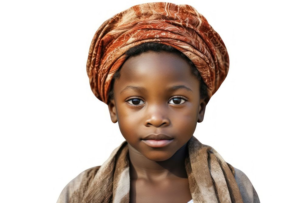 African descent child portrait turban photo.