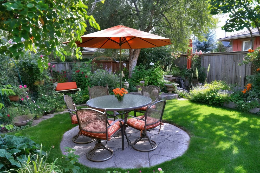 Backyard garden architecture furniture outdoors.