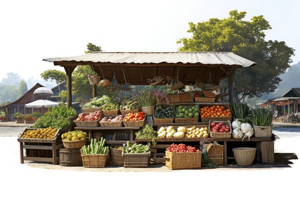 Farmers market outdoors fruit plant.