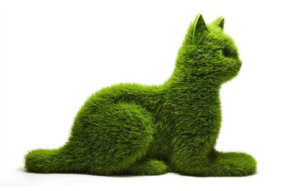 Grass cut in cat shape mammal animal green.