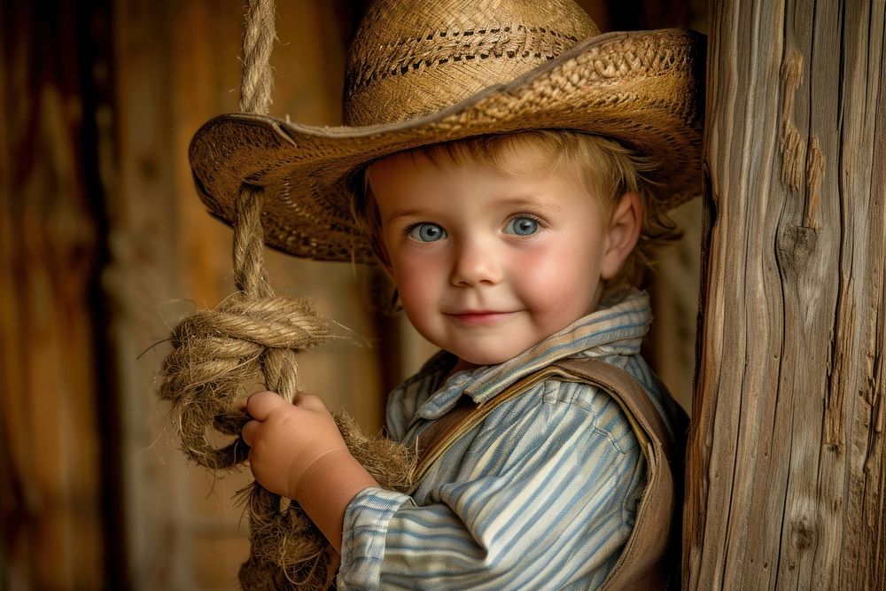 Kid with cowboy costume photography portrait baby.