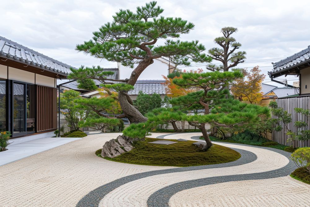 Minimal japanese style garden architecture outdoors building.