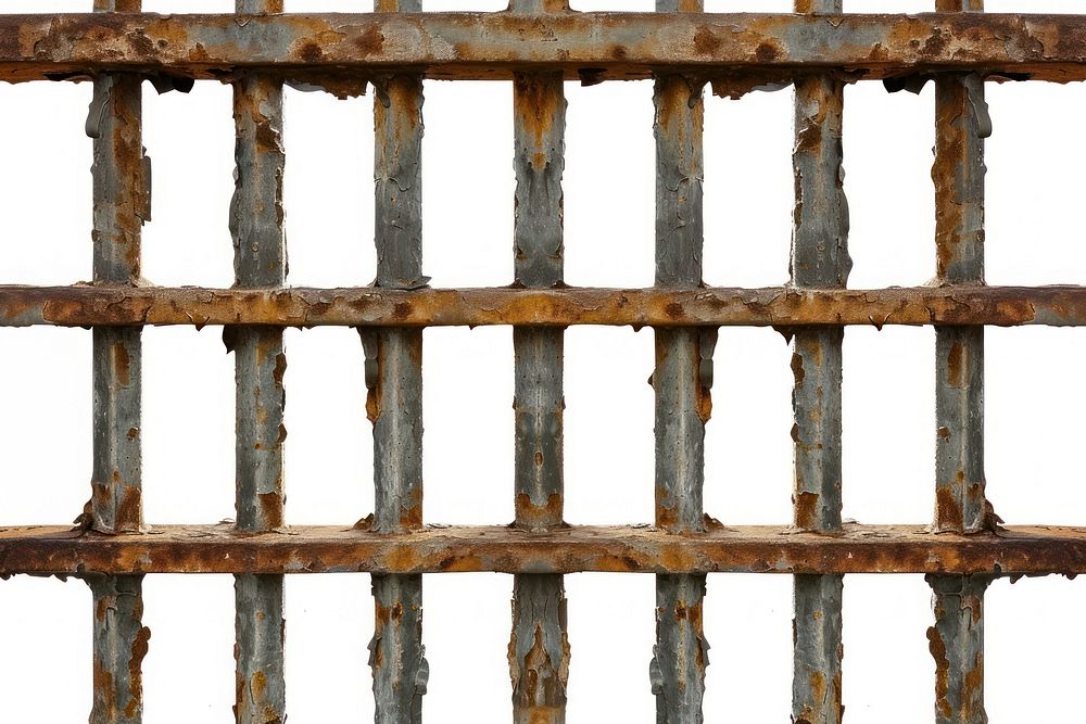 Prison bars backgrounds rust white background.