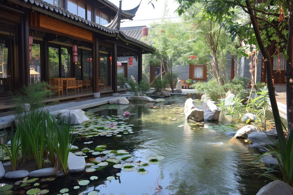 Small chinese style garden architecture outdoors building.