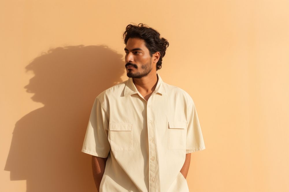 Indian man portrait sleeve shirt.