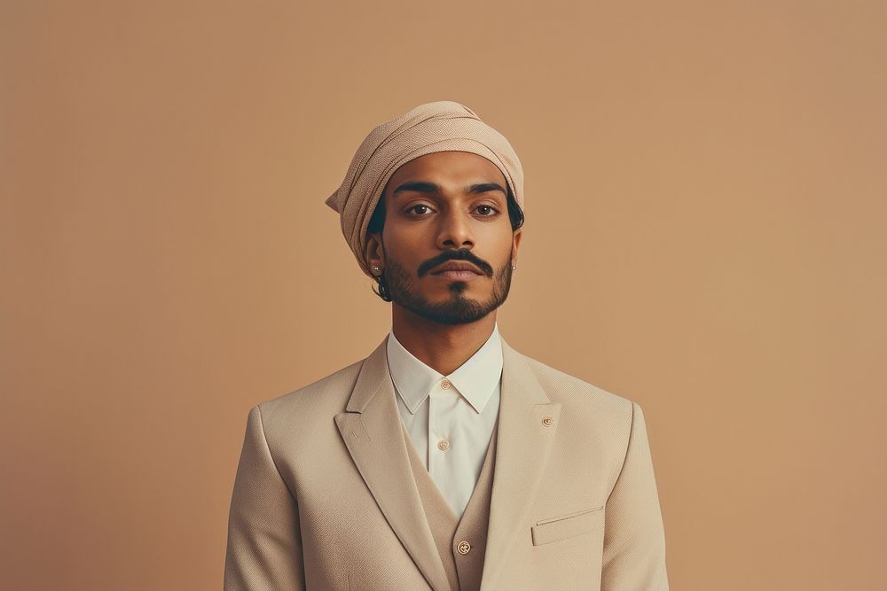 Indian man portrait clothing turban.