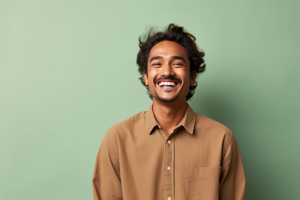 Indian man laughing smiling adult.