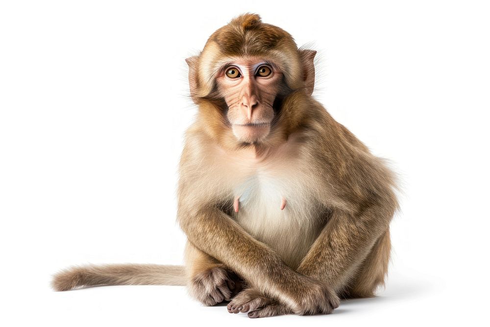 Macaque monkey wildlife mammal animal.