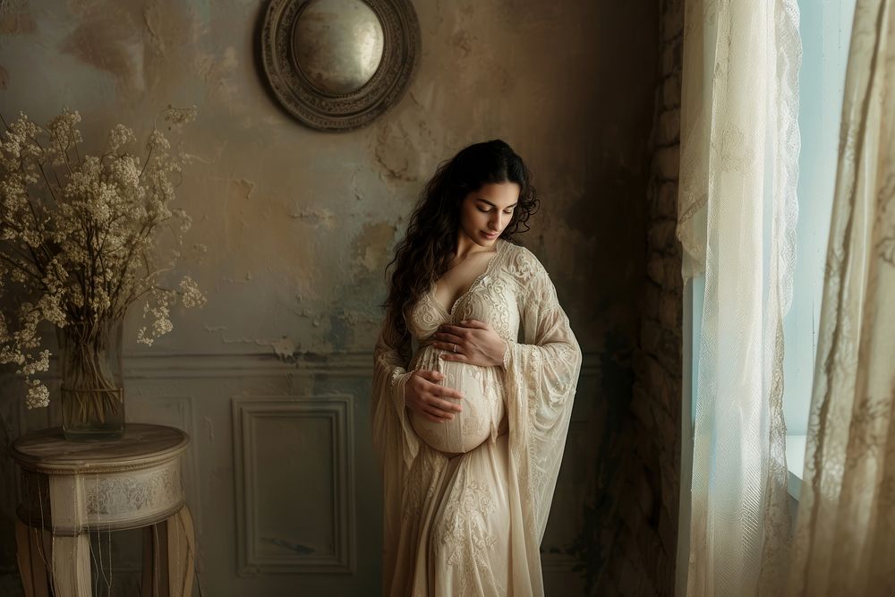 Pregnant woman adult anticipation architecture.