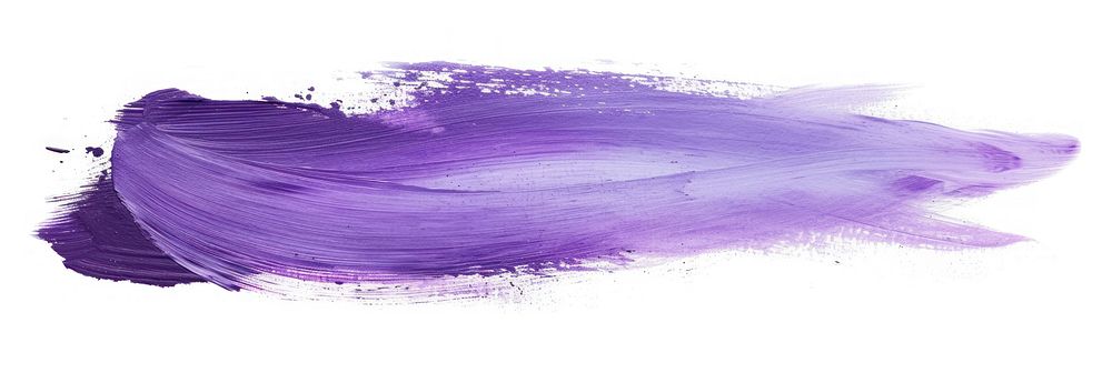 Purple dry brush stroke paint white background splattered.