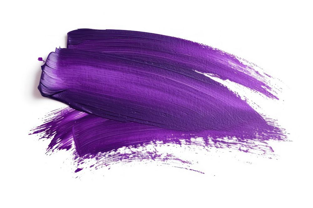 Purple dry brush stroke paint white background abstract.